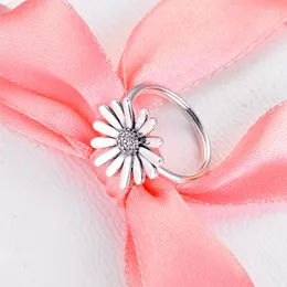 Anelli a grappolo Autentico anello in argento sterling 925 con pavé di fiori Anello di fidanzamento femminile per le donne Gioielleria raffinata Bague Femme
