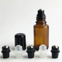 2019 NY HOT SALE 30 ML Amber Fragrance Glass Roller Bottle Essential Oil SS Roller Ball Aromaterapy Bottle 440pcs/Lot JWVLD