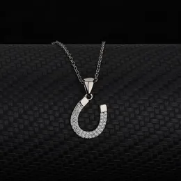 S925 Sterling Silver U-shaped Horseshoe Necklace Women's -selling Simple Fashion Jewelry Zircon Pendant Clavicle Chain258T