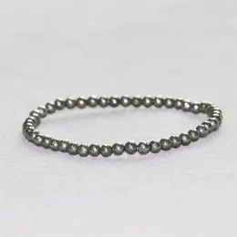 MG0001 Whole 4 mm Mini Gemstone Bracelet A Grade Natural Pyrite Bracelet Women's Yoga Energy Protection Jewelry261C