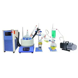 ZZKD Lab Supplies Laboratory 5L Short Path Distillation Kit with 5L -10°C Cooling Chiller and Vacuum Pump for CBD Evaporation Extr241I