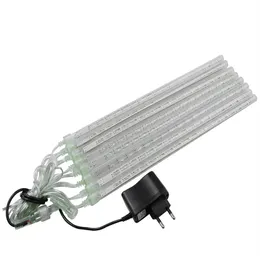 1set jul vattentät led meteor dusch regnbelysning 20 cm 30 cm 8 rör 100V 240V ljus med eu US Power Adapter175n