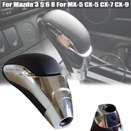 MAZDA의 경우 MX-5 CX-5 CX-7 CX-9 자동차 크롬 기어 시프트 스틱 손잡이 레버 핸드볼 자동 변속기 자동차 스타일링 352W