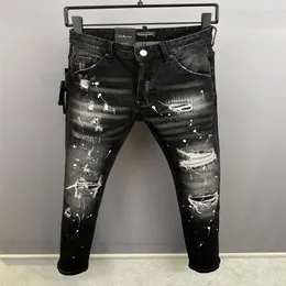 DSQ PHANTOM TURTLE Men's Jeans Classic Fashion Man Jeans Hip Hop Rock Moto Mens Casual Design Ripped Jeans Distressed Skinny 244L