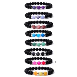 Beaded 8Mm Matted Black Colored Weathered Stone Bracelet Green Purple Red Blue Agate Couple For Women Men Bk Drop Delivery Je Dhgarden Dh3Fc