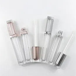 DIY Champagne Clear Lip Gloss Tube Container 6 ml Privat etikett Plast Tomt Lipgloss Tubes Lipstick Lipslams Bottles Containers W250F