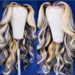 IShow Highlight 13x4 Transparent HD Lace Front Wig P1B 613 4 613 13x1 Del Body Wave Human Hair Wigs Brown Ginger Blonde Orange OM2924