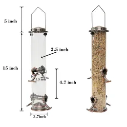 Decorações de Jardim Alimentador Automático de Pássaros Tigela de Comida Ao Ar Livre Decoração Vintage SquirrelProof Fechar Natureza Pendurar Aço Metal Art Sensation 230719