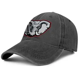 Stylish Alabama Elephant Logo Unisex denim Baseball Cap Golf Personliga hattar Fotbollslag Alabama Cool American Vintage Footbal307D