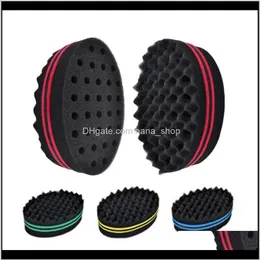 Bun Maker Magic Hair Afro Curly Weave Oval Double -Side Flat Barge Progy Heal Small Dreads Sponge Brush Z57PS Txomp2367