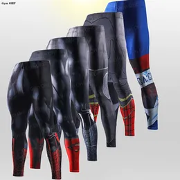 Мужские штаны Super Hero 3D Термические повседневные брюки Мужские бренды сжатие колготки скинни.