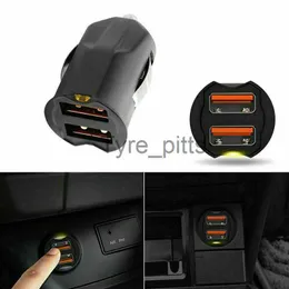 Autres chargeurs de batteries 1x Mini chargeur de voiture universel 2.1A Dual USB Auto Car Phone GPS Chargeur Adaptateur 2 ports 12 24V Accessoires Produits de voiture x0720