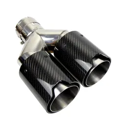 Dual Carbon Fiber 304 Stainless Steel Universal car exhaust pipe Exhaust Muffler tips for BMW292E