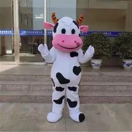 コスチュームFursuitl FarmDiscount Factory Professional Farm Dairy Cow Mascot Costume Fursuit Fancy Dress296n