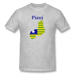 Camisetas Masculinas Piaui State Map Flag Brazil Basic Sleeve Short T-Shirt R282 Tees Tamanho Eur