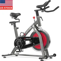 US Stock Indoor Exercise Cycling Bike Adjustable Stationary LCD Monitor With Pulse Sensor for Home Cardio Workout Belt Drive2788