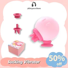 Vibratorer kvinnlig sexleksak rosa manetformade sugande vibrator 2in1 transformator sucker klitoris och tunga slickar USB laddning 230719