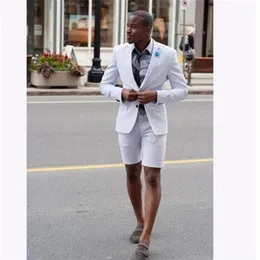 دعوى زفاف على طراز الصيف مع السراويل القصيرة 2020 الأزياء الأنيقة الأعمال Terno Maschulino Mens Summer Groom Suits Sets1302L