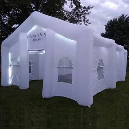 Anpassning Uppblåsbar bröllopshus VIP Room Commercial LED Glowing Giant Marquee Party Tält med färgglada remsor284o