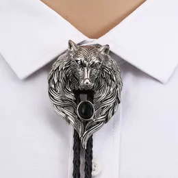 Bolo Ties Wolf heads bolo tie American art indiansa stone necklace bolo tie for man woman cowboy EYE shape stone HKD230719