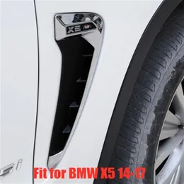 Bilstylingpaket för BMW XDrive Emblem X5 F15 X5M F85 2014-2018 Shark Gills Side Fender Vent Mesh Decoration 3D Stickers Grille310g