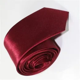 Satin Polyester silk Tie Necktie Neck Ties Men Women BURGUNDY Skinny Solid Color Plain 20 colors 5cmx145cm308f