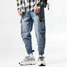 JARUMESSNOW STREETWEAR JOGGER MEN JEANS PANTSスプリングカモフラージパッチワークメンズハーレムパンツアンクルレングスデニムズボンメン284H