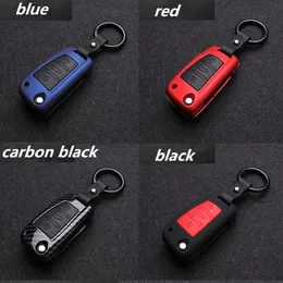 Colorful ABS Carbon Fiber Silica Gel Car Key Case For Audi C6 A7 A8 R8 A1 A3 A4 A5 Q7 Auto Styling Holder Cover Shell Accessorie245S