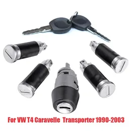 Zündschloss-Türschloss-Zylinder-Set mit 2 Schlüsseln für VW Caravelle T4 1990–2003 Transporter Doppelscheunentüren 201013241w