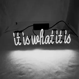 Cool Neon Sign Decor It Is What It is for Girls Bedroom Real for wall Room Lights Custom Words for Home Office Apartment Party181B