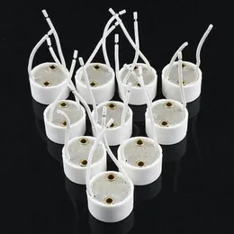 DHL 100pcs lot GU10 lamp holder socket base adapter Wire Connector Ceramic Socket for LED Halogen Light236G