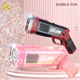 Sand Play Water Fun HUIQIBAO Automatic Pistol Bubble Machine Toys Children Summer Beach Outdoor Fight Fantasy for Boys Kids Game Girls Gifts 230719