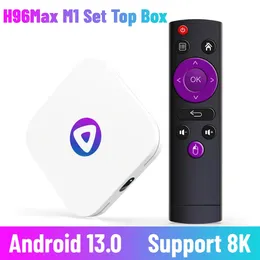 H96 MAX M1 Android 13 TV Box RK3528 지원 8K 비디오 듀얼 WiFi BT 미디어 플레이어 세트 상단 박스 PK Yokatv IPX1