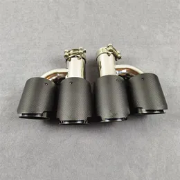 H Style Exhaust Muffler Tips Universal Matte Carbon Fiber With Stainless Steel Car Pipe Auto Exhausts End Pipes313n