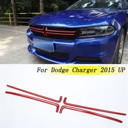 Red Car Front Mesh Grille Cover Dcoration Trim 4 pezzi per Dodge Charger 2015 UP Car Exterior Accessories307N