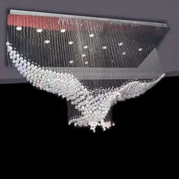 Новые орлы дизайн роскошные современные хрустальные люстры освещение Luster Hall Светодиодные светильники