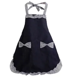 Cute Retro Lovely Vintage Ladies Kitchen Fashion Flirty Women's Aprons with Pockets Black Patterns for Mother's Day Gift283m