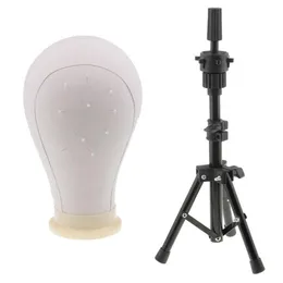 23 Canvas manken kafası peruk yapmak WIGS Şapkası için Kafa Standını Yapma Şapkası Yapma Ekran Turdası Tripod Stand286f