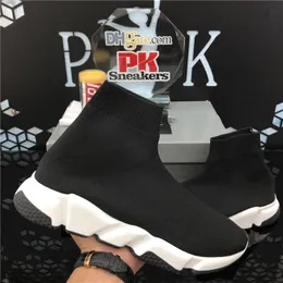 Paris Sock Casual Shoes Men Women Plate-Forme Designer Sneaker Slip-On Speed ​​Trainer Black White Air Sole Outdoor Sneakers mode andningsbara plattformsstövlar Sko