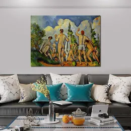 Landscape Canvas Art Bathers 1894 Paul Cezanne Painting Handmade Living Room Modern Decor