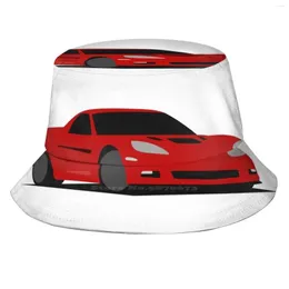 Berets 2007 C6 Korean Caps Funny Beach Busket Hats Red Classic Z06 Coupe Sixth Generation Sports Car American General