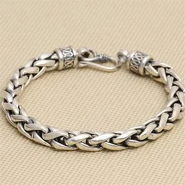 Solid Silver 925 tjocka män Simple Design 100% Real Sterling Vintage Cool Mens smycken Box Giftlink Chain Link246h