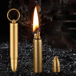 Bullet Shaped Copper Kerosene Lighter Metal Open Flame Cool Lighters Smoking Accessories for Weed Cute for Girls LLCB
