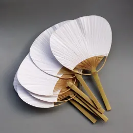 Other Home Decor 24Pcs/Lot Wedding White Paddle Fan Pai Bambu For Decoration Summer Drop LL