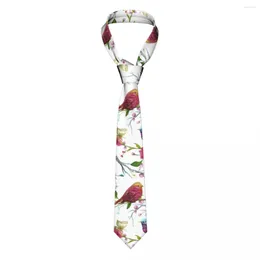 Bow Ties Mens Tie Classic Skinny Watercolor Bird Butterfly Leaf Tree Branch Neckties Narrow Collar Slim Casual Accessories Gift