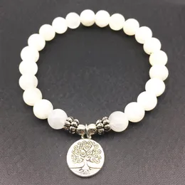 SN1334 Braccialetto da donna di alta qualità Pietra di luna naturale Albero della vita Braccialetto di fascino Meditativo Yogi Balance Bracelet329Z