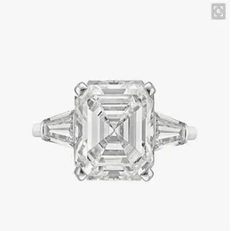 New Real 925 Sterling Silver Luxury Asscher Cut Diamond Weddagement Ring Women Silver Radiant Cut Ring Jewelry N64248K