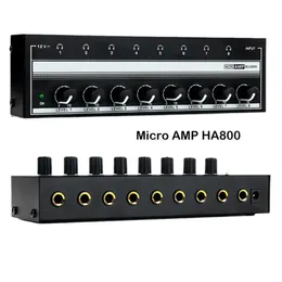 Słuchawki słuchawki HA800 Wzmacniacz słuchawek Audio Ultracompact 8 kanałów Mini mikrofon stereo z adapterem mocy 230719