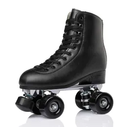 インラインローラースケートアダルトダブルロウローラースケート4輪スケートクワッドPUホイールメタルブラケット耐久性通気性快適なプーリースケートシューズHKD230720