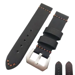 Nuovo HQ cinturino in vera pelle spesso nero o marrone cinturino 22mm 24mm 26mm2092